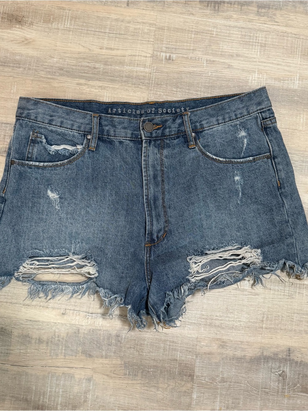 Articles of Society Distressed Denim Cutoff Meredith Shorts Valencia Wash